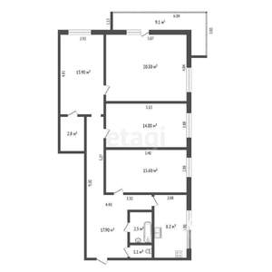 4-к квартира, вторичка, 100м2, 3/4 этаж