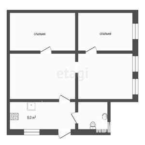 4-к квартира, вторичка, 49м2, 1/2 этаж