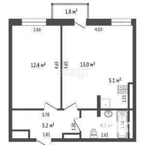 1-к квартира, вторичка, 40м2, 17/25 этаж