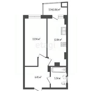 1-к квартира, вторичка, 40м2, 11/26 этаж