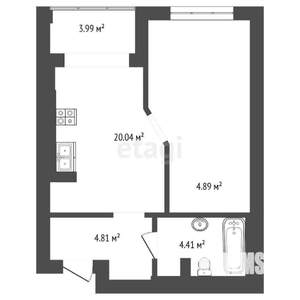 1-к квартира, вторичка, 42м2, 7/11 этаж