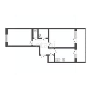 2-к квартира, вторичка, 54м2, 1/9 этаж