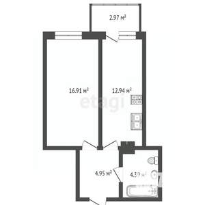 1-к квартира, вторичка, 40м2, 7/25 этаж