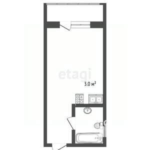 Студия квартира, сданный дом, 21м2, 3/24 этаж