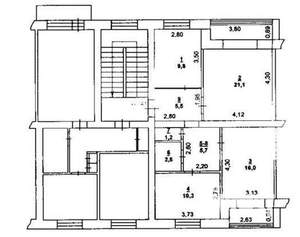 3-к квартира, вторичка, 72м2, 4/5 этаж
