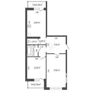 2-к квартира, вторичка, 62м2, 17/18 этаж