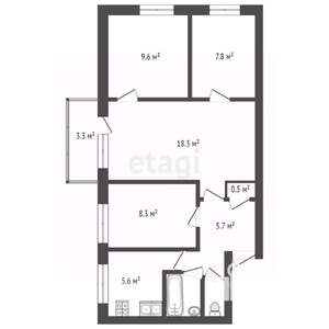 4-к квартира, вторичка, 61м2, 4/5 этаж