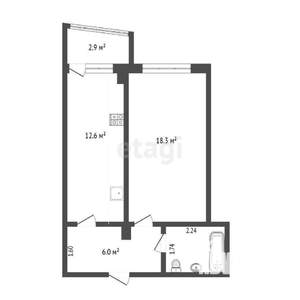 1-к квартира, вторичка, 41м2, 11/17 этаж
