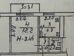 1-к квартира, вторичка, 22м2, 8/9 этаж