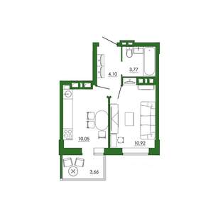 1-к квартира, вторичка, 35м2, 7/20 этаж