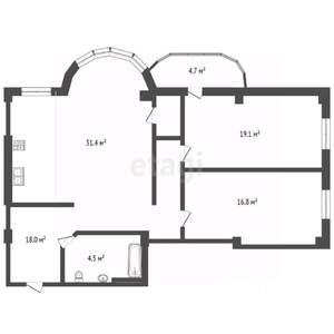 3-к квартира, вторичка, 90м2, 9/19 этаж