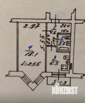 1-к квартира, вторичка, 33м2, 5/5 этаж