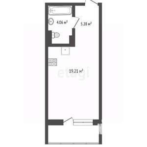 Студия квартира, вторичка, 34м2, 22/25 этаж