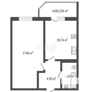 1-к квартира, вторичка, 36м2, 3/17 этаж