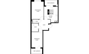 2-к квартира, вторичка, 61м2, 5/12 этаж