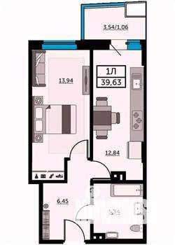 1-к квартира, вторичка, 40м2, 19/25 этаж