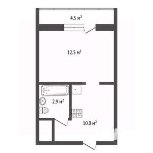Студия квартира, вторичка, 27м2, 19/20 этаж
