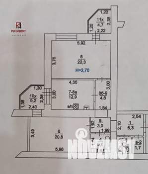 2-к квартира, вторичка, 79м2, 9/17 этаж