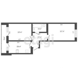 2-к квартира, вторичка, 56м2, 10/11 этаж
