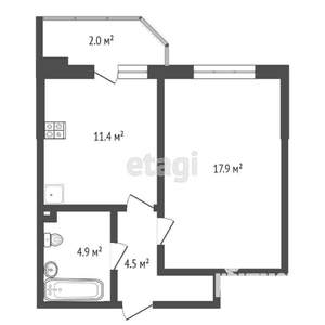1-к квартира, вторичка, 38м2, 16/24 этаж