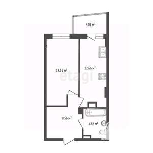 1-к квартира, вторичка, 41м2, 4/25 этаж