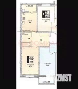 1-к квартира, вторичка, 37м2, 2/22 этаж