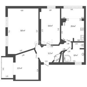 3-к квартира, вторичка, 112м2, 5/6 этаж