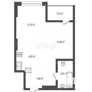 1-к квартира, вторичка, 41м2, 12/27 этаж