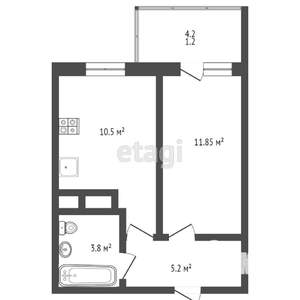 1-к квартира, вторичка, 33м2, 14/25 этаж