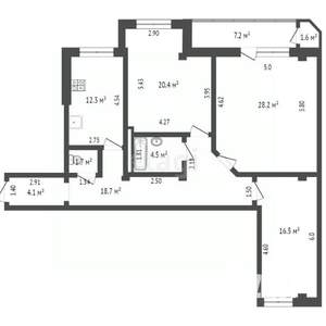 3-к квартира, вторичка, 110м2, 3/19 этаж