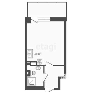 Студия квартира, вторичка, 30м2, 17/21 этаж