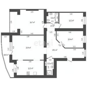 4-к квартира, вторичка, 64м2, 3/9 этаж