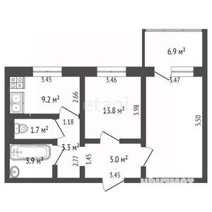 2-к квартира, вторичка, 56м2, 5/10 этаж