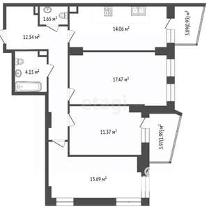 3-к квартира, вторичка, 78м2, 10/25 этаж