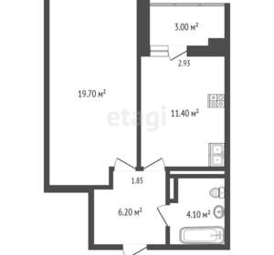 1-к квартира, вторичка, 43м2, 24/24 этаж