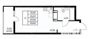 Студия квартира, вторичка, 30м2, 14/25 этаж