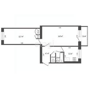 2-к квартира, вторичка, 45м2, 4/5 этаж