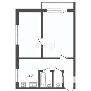 2-к квартира, вторичка, 40м2, 5/5 этаж