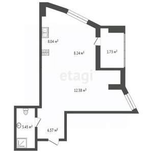 2-к квартира, вторичка, 40м2, 6/24 этаж
