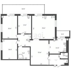 4-к квартира, вторичка, 139м2, 11/16 этаж