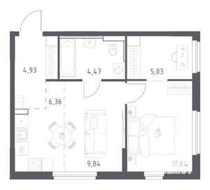 1-к квартира, вторичка, 41м2, 3/17 этаж