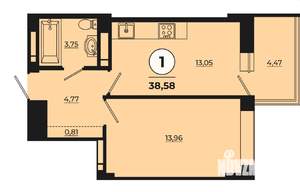 1-к квартира, вторичка, 39м2, 4/25 этаж