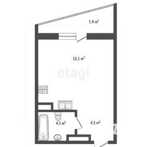 1-к квартира, вторичка, 33м2, 6/26 этаж