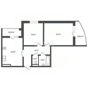 2-к квартира, вторичка, 69м2, 8/24 этаж