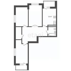 3-к квартира, вторичка, 75м2, 16/20 этаж