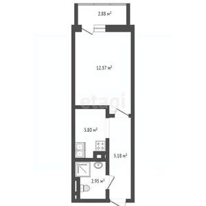 Студия квартира, вторичка, 26м2, 4/24 этаж