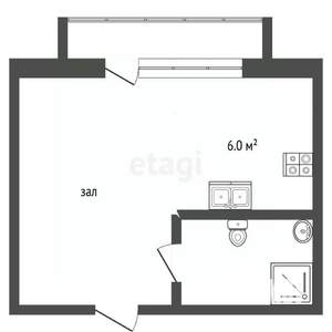 Студия квартира, вторичка, 45м2, 9/22 этаж