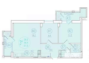 3-к квартира, вторичка, 62м2, 13/23 этаж