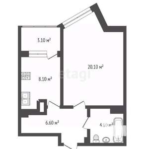 1-к квартира, вторичка, 42м2, 6/24 этаж