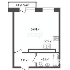 Студия квартира, вторичка, 30м2, 20/21 этаж